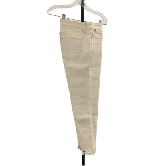 NWOT Talbots Tassel Crop Denim Pants 10 Cream - Picture 8 of 16